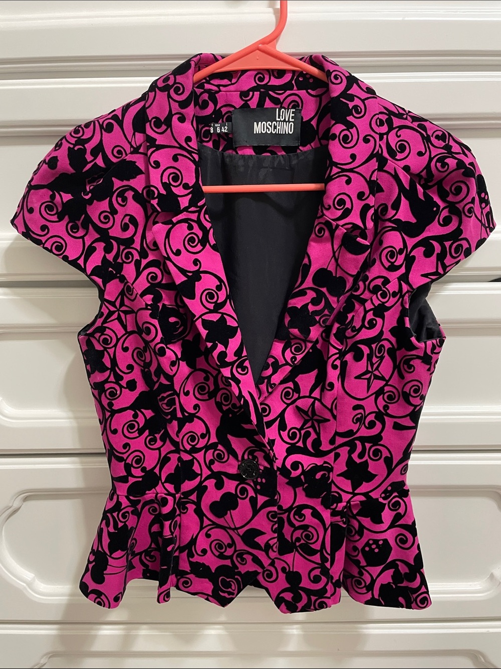 Love Moschino Magenta Peplum Vest
